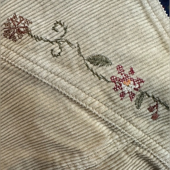 Zara Trafaluc Cotton Western Cowgirl Corduroy Embroidered Tan Skirt Y2K SZ 8 - Picture 5 of 5